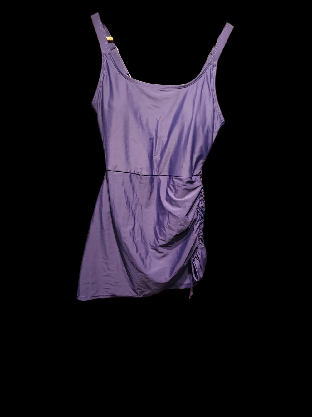 Navy Blue Ruched One-Piece Swimdress